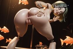 1girl ai_assisted ai_generated anus aquarium ass_focus bbw bending_over black_pupils blue cracked_skin dim_lighting doll_joints donna_beneviento fat_ass fish full_body green_hair huge_ass looking_at_viewer mature milf naked_ass parted_bangs perfect_anatomy pussy resident_evil smug spreading_ass standing uncensored water waving wide_eyed wide_hips