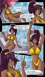 bikini bleach breasts dark_skin female hair long_hair purple_hair shihouin_yoruichi vertigo66