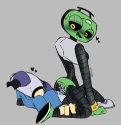 2boys deltarune drooling gay k_k k_k_(deltarune) looking_back no_background reverse_cowgirl_position riding sweet_cap'n_cakes sweet_cap'n_cakes_(deltarune)