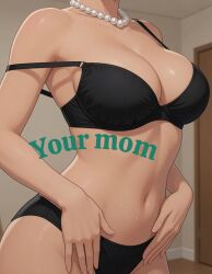 ai_generated black_underwear enfermosic28 insinuation medium_ass medium_breasts medium_hips mom necklace small_waist your_mom