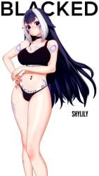 abused_paragon_(artist) blacked blacked_clothing blacked_female female female_only indie_virtual_youtuber koidragoon koikatsu plain_background shylily solo solo_female virtual_youtuber white_background