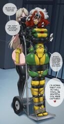 2girls ball_gag bdsm bondage bound gag kidnapping marvel pap_paprika restrained rogue_(x-men) thick_thighs x-men