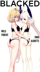 2girls abused_paragon_(artist) blacked blacked_clothing blacked_female enna_alouette female female_only koidragoon koikatsu kurosanji millie_parfait nijisanji nijisanji_en plain_background virtual_youtuber white_background