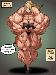 abs biceps blonde_hair breasts female female_only gao-lukchup hair long_hair metroid muscles muscular muscular_arms muscular_female muscular_legs muscular_thighs nintendo pecs samus_aran