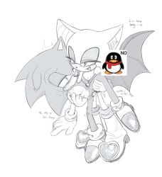1boy 1girls andromorph bat_ears bat_wings bite_mark_on_breast blush bodily_fluids chinese_text crying_with_eyes_open ear_blush ears_down english_text erect_nipples female_on_cuntboy female_on_top femdom grabbing_from_behind heart-shaped_pupils knee_blush leg_grab leg_lift lidded_eyes malesub monochrome nipple_tweak oerba_yun_fang pinching_nipples random_image rouge_the_bat sonic_(series) sonic_the_hedgehog sonic_the_hedgehog_(series) strap-on strapon sweat untaggable_artist vaginal_penetration