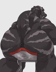 2018 absurd_res animal_humanoid anthro anus ass bara bara_ass big_ass big_ass_(male) big_butt black_scales black_skin bubble_ass bubble_butt bussy cyrus_(repzzmonster) dat_ass dat_butt dinosaur dumptruck_ass dumptruck_butt fat_ass fat_butt grey_skin grey_stripes hi_res huge_ass huge_butt humanoid large_ass large_butt looking_back male male_only massive_ass massive_butt multicolored_skin muscle_ass muscle_butt muscular_ass muscular_butt nude perineum plump_ass plump_butt presenting presenting_anus presenting_hindquarters puffy_anus raised_tail red_eyes reptile repzzmonster round_ass round_butt scales scalie signature simple_background sitting smile solo striped_skin stripes sweat teeth theropod thick_ass thick_butt two_tone_skin tyrannosaurus_rex white_background