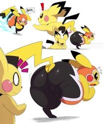 ! 1boy 1girls 2018 ass ass_cleavage big_ass bubble_butt butt_crack chubby cleft_tail clothing cosplay_pikachu costume duo ears female fighting fur furry hips huge_ass long_ears looking_back looking_behind male mammal mask mouse nintendo open_mouth pichu pikachu pikachu_libre plain_background pokémon_(species) pokemon pokemon_gsc pokemon_oras pokemon_rgby pussy rodent running shortstack sssonic2 straight super_smash_bros. super_smash_bros._ultimate tail teapot_(body_type) teeth text text_bubble thick_thighs tight_clothing video_games white_background wide wrestling_mask wrestling_outfit yellow_ears yellow_fur yellow_skin yellow_tail