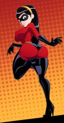 1girls ass big_ass bodysuit boots breasts butt cleavage disney female female_only footwear gloves hairband handwear high_heel_boots high_heels large_breasts long_boots long_gloves long_hair looking_at_viewer looking_back mask pawg pixar ravenravenraven smooth_skin solo superhero superheroine the_incredibles thick thick_thighs thigh_boots thighhigh_boots thighhighs violet_parr voluptuous