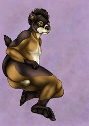 2017 anthro ass backsack balls belly big_butt biped brown_fur brown_hair brown_nose brown_pawpads brown_tail collarbone countershade_arms countershade_face countershade_legs countershade_torso countershading eye_markings facial_markings frown full-length_portrait fur gloves_(marking) hair hindpaw lighting looking_at_viewer lying male male_only mammal markings marmot mask_(marking) mohawk moobs multicolored_fur muzzle_(marking) navel nude on_side orange_countershading orange_fur orange_markings overweight overweight_male pawpads paws plantigrade portrait prydri rodent shadow short_hair snout socks_(marking) solo white_balls white_countershading white_fur white_markings yellow-bellied_marmot yellow_eyes