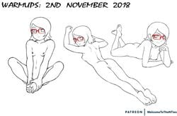 1girls anus ass barefoot boruto:_naruto_next_generations breasts feet feet_up female female_only glasses monochrome naked naruto nipples noisetanker nude pose posing pussy sarada_uchiha short_hair sketch small_breasts soles solo solo_focus toes vagina