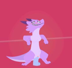 a_questionable_pony_blog animated anthro blush breasts clenched_teeth clitoris dildo dildo_sitting female kobold looking_pleasured loop masturbation non-mammal_breasts penetration pink_background pussy scalie semi-anthro sex_toy simple_background teeth vaginal_masturbation vaginal_penetration