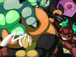 2025 2_toes 4:3 anthro anus arachnid arthropod ass backsack balls ballsack bedroom_eyes big_balls big_butt big_penis biped black_body black_feet black_fingers black_fur black_hands black_markings black_nose black_sclera black_toes bodily_fluids breasts canid canine cel_shading charm_(jewelry) charm_necklace chest_tuft color_coded color_coded_text colored countershade_face countershade_torso countershading critters_(poppy_playtime) cross_fox cum cum_in_vagina cum_inside cumshot curved_horn dialogue digital_drawing_(artwork) digital_media_(artwork) double_penetration dragon ejaculation english_description english_text erection eye_markings eyebrows fan_character fangs feet female female_penetrated fingers foot_on_butt fox from_behind_position fur gem gem_necklace genital_fluids genital_focus genitals green_body group group_sex hair half-closed_eyes handwritten_text hi_res horn huge_butt humanoid_genitalia humanoid_penis impregnation impregnation_kink impregnation_view jewelry looking_at_penetration looking_back looking_down looking_pleasured lying_on_another lying_on_partner male male/female male_penetrating mammal markings mob_entertainment motion_lines multicolored_body multicolored_fur mythological_creature mythological_scalie mythology narrowed_eyes necklace necklace_only neckwear ner0_kobold no_humans nude on_ground on_top on_top_of open_mouth orange_body orange_fur orgasm ovum pecs pendant penetration penile penis perching_position perineum poppy_playtime pupils pussy rear_view red_body red_fox red_hair red_scales scales scalie scrotum scrotum_flap seductive sex shaded sharp_teeth signature simple_background smile smiling_critter_oc smiling_critters smirk smug sperm_cell spider spread_wings sweat sweatdrop tail teeth text thick_thighs threesome toes tongue tongue_out trio true_fox tuft two_tone_body two_tone_fur vaginal_penetration vein veiny_penis watermark white_pupils wide_hips wings yellow_body yellow_gem yellow_penis