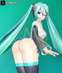 hatsune miku from vocaloid by the michael