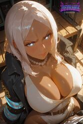1boy 1boy1girl ahe_gao ai_generated anime_girl arched_back ass big_breasts big_penis bite_mark blue_eyes blush blushing_female blushing_profusely breasts cleavage cock cum_drip cum_in_mouth cum_in_pussy cum_on_breasts cum_on_face cum_on_pussy cum_on_tongue cum_shot dark-skinned_female dark_skin deurahh drool drooling earrings en'en_no_shouboutai enen_no_shouboutai erect_penis excessive_cum eyes_half_closed facial fellatio female fire_force genitals hibana_(fire_force) huge_ass huge_breasts huge_cock imminent_penetration imminent_sex looking_at_viewer male nude nude_female penetration penis pink_eyes pinup pov pov_eye_contact princess_hibana pussy pussy_juice pussy_juice_drip sex stable_diffusion sweating sweaty_body thick_ass thick_legs thick_thighs tight_pussy vaginal_penetration veiny veiny_penis voluptuous voluptuous_female waifu wet wet_pussy white_hair