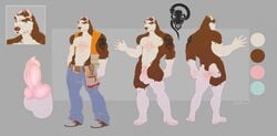 2015 5_fingers abs anatomically_correct anatomically_correct_penis animal_genitalia animal_penis anthro balls barefoot belt biceps biped boait brown_eyebrows brown_fur canine canine_penis clothed clothing color_swatch erection eyebrows footwear fur grey_background looking_at_viewer male mammal model_sheet multicolored_fur muscular muscular_male nude pants pecs penis pink_penis pit_bull shoes simple_background solo standing tattoo two_tone_fur uniform utility_belt vincent_(hurst) waving white_balls white_fur