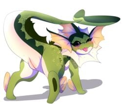 alternate_color blush cute_fangs eeveelution female feral looking_at_viewer looking_back marine nintendo pogoo pokémon_(species) pokemon pussy simple_background solo tongue tongue_out vaporeon video_games white_background