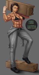 abs crate ero-chong female female_only gloves muscles muscular_female original solo