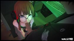 1boy 1girls 3d accurate_art_style alternate_version_available animated atlus brown_eyes brown_hair clothed clothing computer desktop electronics eyewear fellatio female fugtrup glasses headphones human light-skinned_female light_skin loop male megami_tensei no_sound official_style oral pale-skinned_female pale_skin penis persona persona_5 petite ren_amamiya sakura_futaba shin_megami_tensei shorter_than_10_seconds shorter_than_30_seconds shorter_than_one_minute skinny slim source_filmmaker video