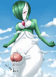 1futa city color destruction female futa_only futanari gardevoir giantess green_hair huge_cock intersex looking_down macro nintendo ochiko ochiko_terada penis pink_eyes pokémon_(species) pokemon pokemon_(species) pokemon_rse smile solo white_skin