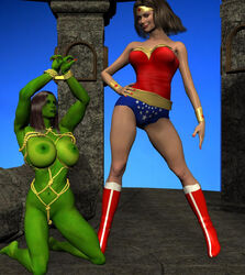 2girls 3d 3d_(artwork) avengers big_breasts bondage boots breasts cfnf chup@cabra clothed_female_nude_female crossover dc_comics female female_only femdom green_skin hulk_(series) justice_league kinbaku lasso_of_truth marvel marvel_comics multiple_girls nipples nude_female rope rope_bondage she-hulk shibari straight_hair superheroine uncensored wonder_woman wonder_woman_(series)