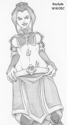 1girls avatar_legends avatar_the_last_airbender azula black_and_white clothing female female_only fire_nation human medium_breasts nickelodeon nipple_piercing raylude solo straight_hair underwear