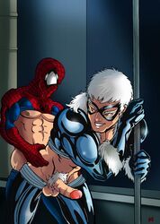 2boys black_cat_(marvel) ds felicia_hardy gay gay_sex genderbend genderswap_(ftm) human male male_only marvel multiple_males muscular_male peter_parker rule_63 spider-man spider-man_(series) straight_hair xxx-men yaoi