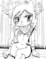 1girls bcs black_and_white clothing female female_only flat_chest monochrome nintendo phantom_hourglass solo straight_hair tetra the_legend_of_zelda the_wind_waker wind_waker young