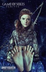 angfxqueen barefoot edit edited feet foot_fetish foot_focus game_of_thrones looking_at_viewer red_hair soles ygritte