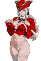 1female 1girls 2025 ai_assisted ai_generated background big_breasts bloodborne blush blushing_female breasts christmas christmas_clothing christmas_hat christmas_outfit christmas_stocking female female_focus female_only fromsoftware green_eyes lace-trimmed_panties lady_maria_of_the_astral_clocktower large_breasts light-skinned_female light_skin long_hair nipples panties parted_lips ponytail pose posing revealing_clothes revealing_outfit santa_bikini santa_costume santa_dress santa_hat seductive seductive_look seductive_smile simple_background smile smiling teasing teasing_viewer uncensored video_game video_game_character video_game_franchise video_games white_hair