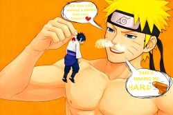 2boys abs blonde_hair blue_eyes cock_hungry dominant_male domination focus giant giant_male hard_cock hard_on hard_penis humiliation implied_penetration macro macrophilia male male/male micro miniguy naked naked_male naruto naruto_(series) naruto_shippuden only owned penis_awe penis_size_difference raped_by_enemy rivals sasuke_uchiha shrinking shrunk shrunken_male shrunken_person size_comparison size_difference size_fetish size_play size_transformation tiny tiny_male uchiha_sasuke uzumaki_naruto