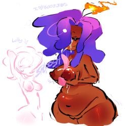 battle_for_bfdi battle_for_dream_island bfb bfdi big_breasts boobjob candle_(ii) cum_on_body cum_on_breasts cum_on_face cumshot fat_breasts fat_female gijinkafied humanized_object inanimate_insanity lollipop_(bfdi) nude_female object_show object_show_community object_shows puppyfen tpot