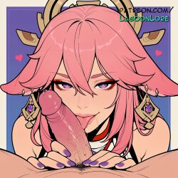 yae miko from genshin impact by lagoonlore