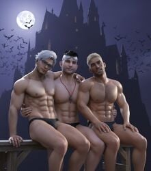 3d 3d_(artwork) big_breasts david_king dead_by_daylight felix_richter gabriel_soma gay hunks male/male male_only muscular_male render
