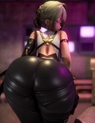 1girls 3d 3d_animation alternate_version_available animated arm_strap ass ass_focus ass_shake back back_view big_ass blonde_hair blue_eyes bouncing_ass bubble_ass bubble_butt clothing dat_ass detached_sleeves ear_piercing earrings evekaczmarek evelyn_chevalier fat_ass female female_only hair hair_ornament huge_ass koikatsu large_ass latex latex_clothing longer_than_10_seconds looking_back no_sound shaking_ass shorter_than_30_seconds solo solo_female steam steamy_breath tagme thick_thighs thighs vertical_video video zenless_zone_zero