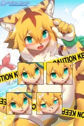 2020 2:3 :3 accessory anthro armband asterozoan beach belt biped black_nose blush blush_lines bodily_fluids bow_ribbon brown_claws brown_stripes chest_tuft circle_eyebrows claws cloud convenient_censorship cum cum_in_hair cum_on_face cygames digital_media_(artwork) echinoderm eyebrows felid female female_anthro fingers fur furgonomics genital_fluids green_armband green_eyes green_ribbons hair hi_res inner_ear_fluff kemono looking_at_viewer mammal marine markings mia_(world_flipper) multicolored_body multicolored_fur navel open_mouth open_smile outside pantherine patreon patreon_logo patreon_username red_ribbon ribbons sand sea seaside sitting sky smile smiling_at_viewer sollyz solo spread_legs spreading starfish striped_body striped_fur striped_markings striped_tail stripes tail tail_accessory tail_bow tail_markings tail_ribbon text tiger tongue tongue_out tuft url water website_logo whiskers white_body white_eyebrows white_fur white_inner_ear_fluff world_flipper yellow_body yellow_fur yellow_tail
