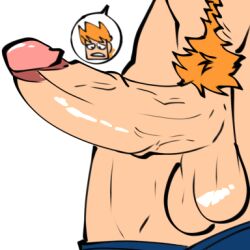 balls big_penis blue_eyes boy circumcised eddsworld erect_penis erection exposed_penis ginger ginger_hair matt_(eddsworld) muscular_male pants_down penis pubic_hair purple