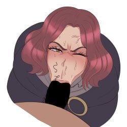 1girls :>= anger_vein angry angry_fellatio blowjob blowjob_face censored elden_ring fromsoftware looking_at_viewer melina_(elden_ring) one_eye_closed penis pubes_on_face pubic_hair pubic_hair_on_face stray_pubic_hair sunnysundown vein