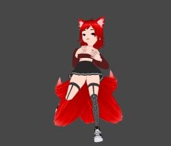 27_years breasts kitsune red_hair sexyfur shin_tsuki skirt_lift tsuki_rblx vagina virtual_youtuber vtuber vtuberfanart vtubers