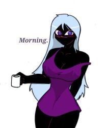 alien alien_girl alien_humanoid dialogue duck_dodgers female female_focus female_only looney_tunes martian martian_(duck_dodgers) pace-maker purple_shirt queen_tyr'ahnee warner_bros warner_brothers white_hair