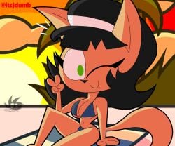 beach bikini cat_girl kitty_katswell