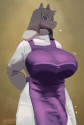 anthro apron big_breasts futa_only futanari sincastermon source_request toriel undertale