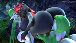 big_ass big_breasts breasts bubble_butt female furry gardevoir huge_ass huge_breasts mr_t_18g pokemon pokemon_(species) thick_thighs threesome wide_hips yuri zoroark