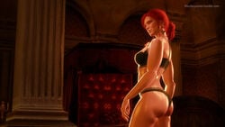 3d cd_projekt_red female female_only lingerie looking_back red_hair solo the_witcher the_witcher_(series) the_witcher_2 the_witcher_3:_wild_hunt thiccboysteven triss_merigold