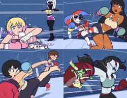 boxing boxing_gloves boxing_match boxing_ring chel_(the_road_to_el_dorado) disney duck_dodgers female female_focus female_only gwenpool helen_parr human humanoid jucika looney_tunes marceline marceline_abadeer marceline_the_vampire_queen martian martian_(duck_dodgers) marvel marvel_comics multiple_girls netto-painter pomni_(the_amazing_digital_circus) queen_tyr'ahnee the_amazing_digital_circus the_incredibles the_road_to_el_dorado tinker_bell vampire warner_bros warner_brothers