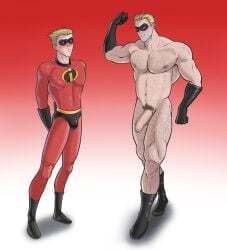 _incredible abs balls bara biceps big_balls big_penis blonde_hair bob_parr clothing daddy dash_parr dilf gay icarus_the_moon krioschie male male/male male_nipples male_only manly mature_male muscular_male nipples nude pecs penis pixar the_incredibles