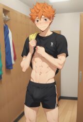 ai_generated bulge gay haikyuu!! hinata_shouyou shorts yaoi