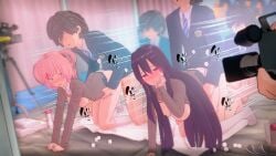 big_breasts cum_in_pussy cute_face cute_fang doki_doki_literature_club filming gangbang group_sex natsuki_(doki_doki_literature_club) sex smug_face yuri_(doki_doki_literature_club)