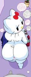 1female 1male ass champagne chatting hello_kitty hello_kitty_(character) hello_kitty_(series) kitty_cat kitty_white massive_breasts naked_female oc pussy sanrio thick_ass thick_thighs walking