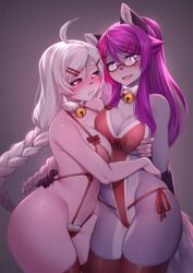 2girls anthro breasts cleavage female female_only furry iwbitu looking_at_viewer original panties syrth