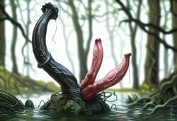 2024 ai_generated alien_genitalia avaru blurry_background equine_penis male multi_penis penis penis_creature penis_tentacles phallic_imagery phallus plant plant_penis strange swamp tagme tentacle tentacle_monster tentacle_penis water weird weird_penis